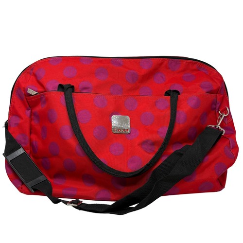 Large tripp red purple - red, polka